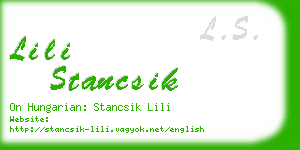 lili stancsik business card